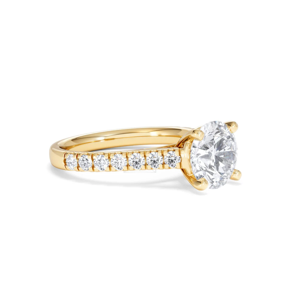Natalia Lab Diamond Engagement Side Stone Ring 18K Gold 2.50CT F/VS1