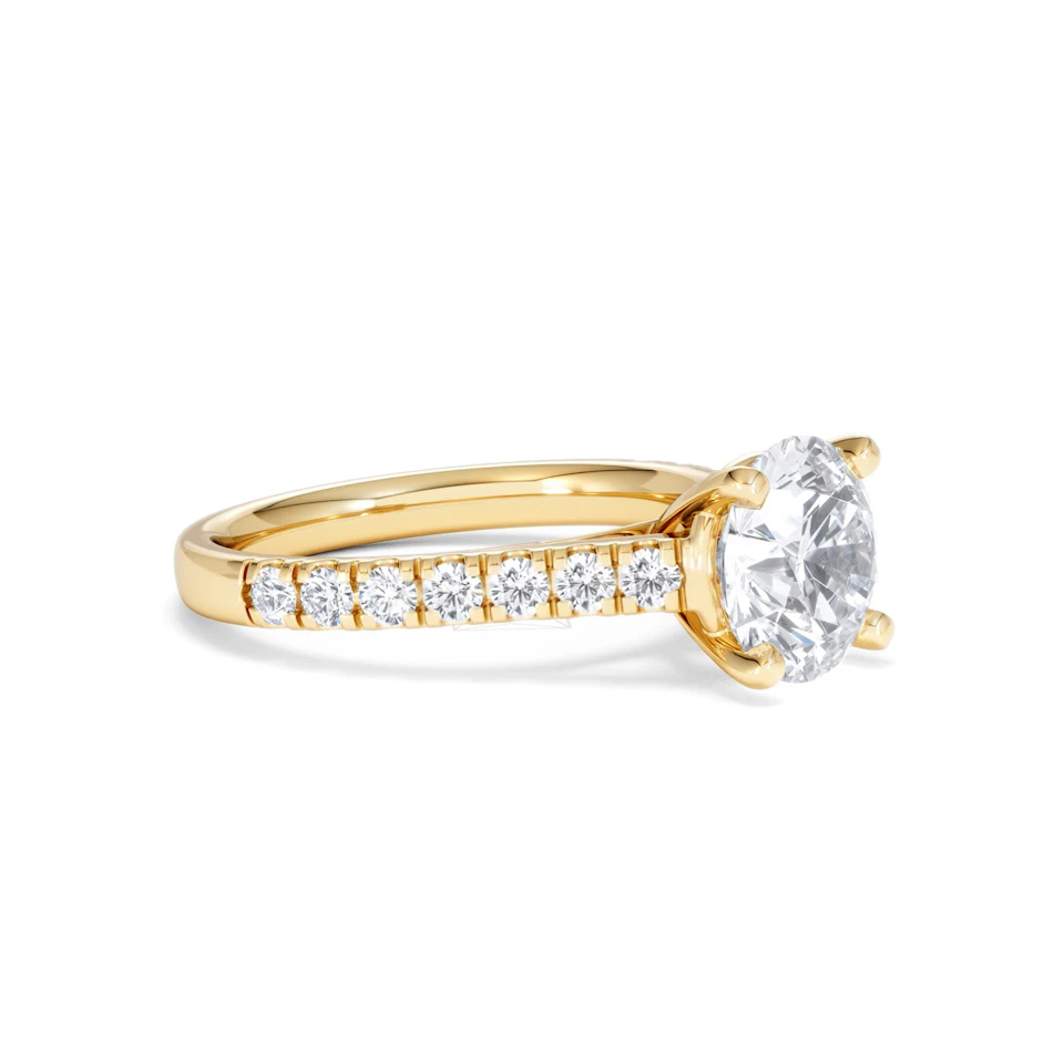 Natalia Lab Diamond Engagement Side Stone Ring 18K Gold 2.50CT F/VS1