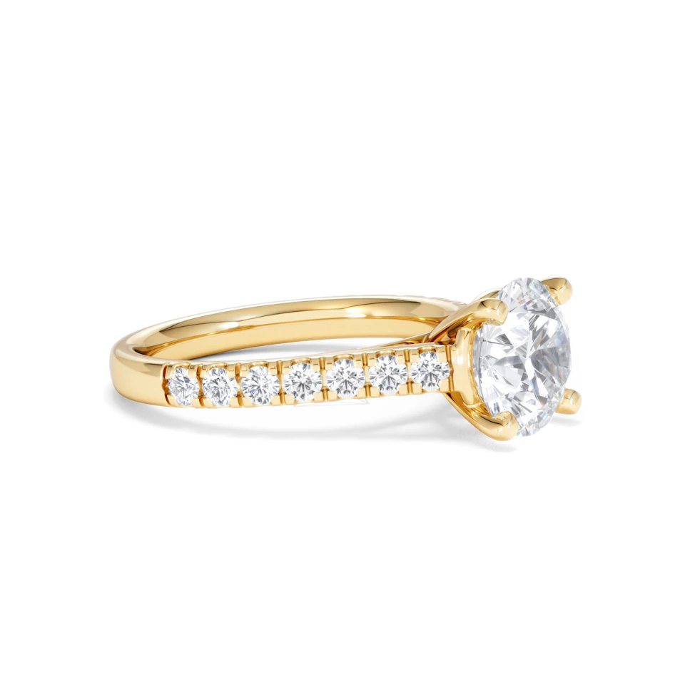 Natalia Lab Diamond Engagement Side Stone Ring 18K Gold 2.50CT F/VS1