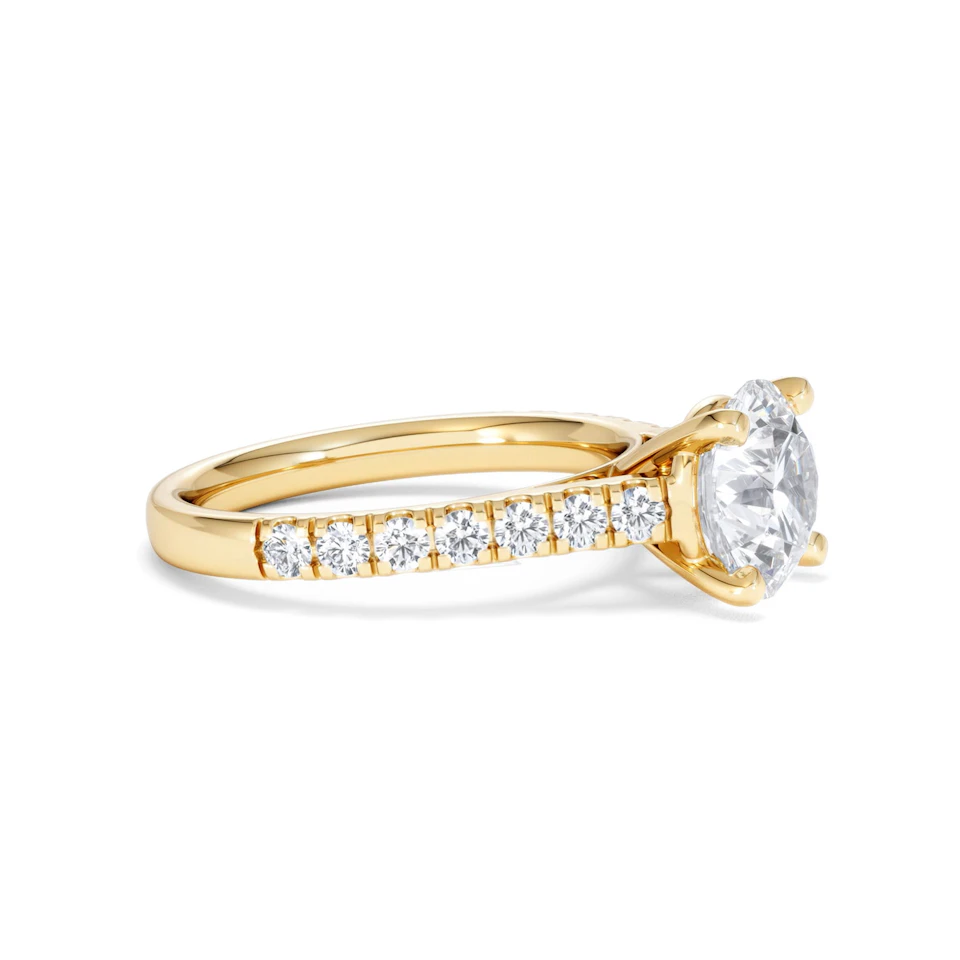 Natalia Lab Diamond Engagement Side Stone Ring 18K Gold 2.50CT F/VS1