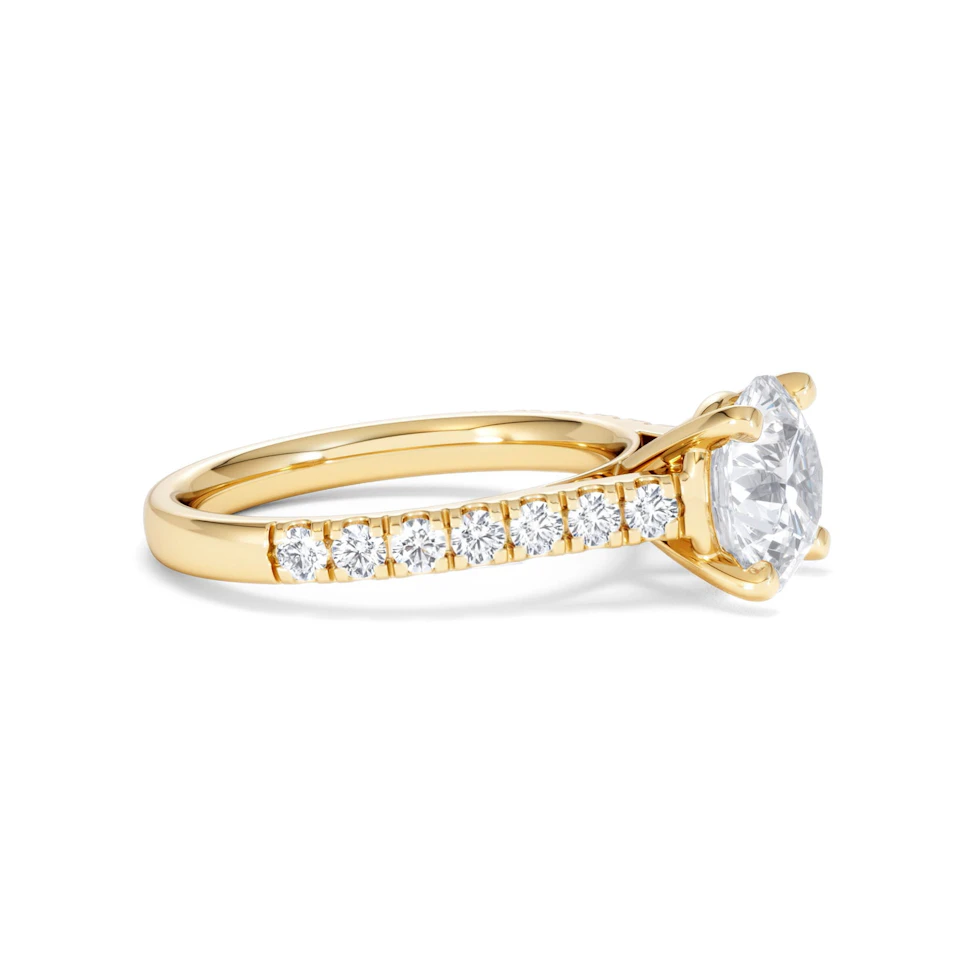 Natalia Lab Diamond Engagement Side Stone Ring 18K Gold 2.50CT F/VS1