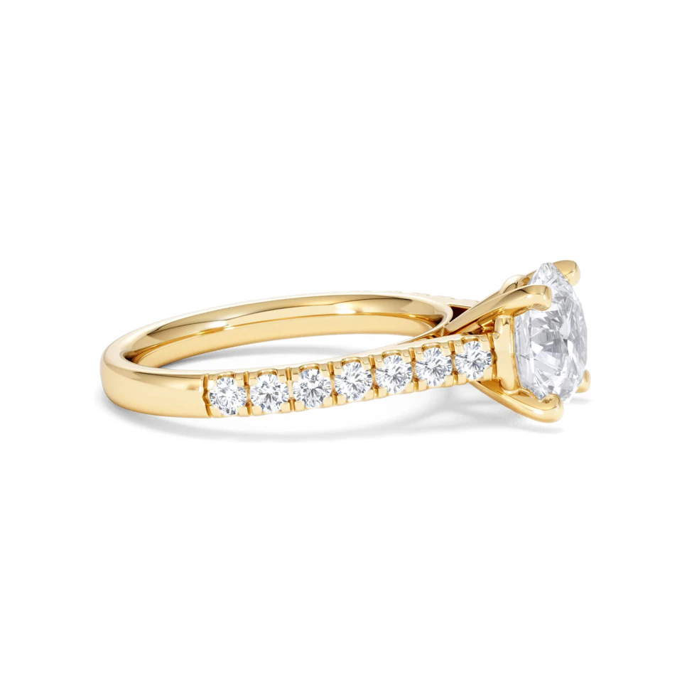 Natalia Lab Diamond Engagement Side Stone Ring 18K Gold 2.50CT F/VS1