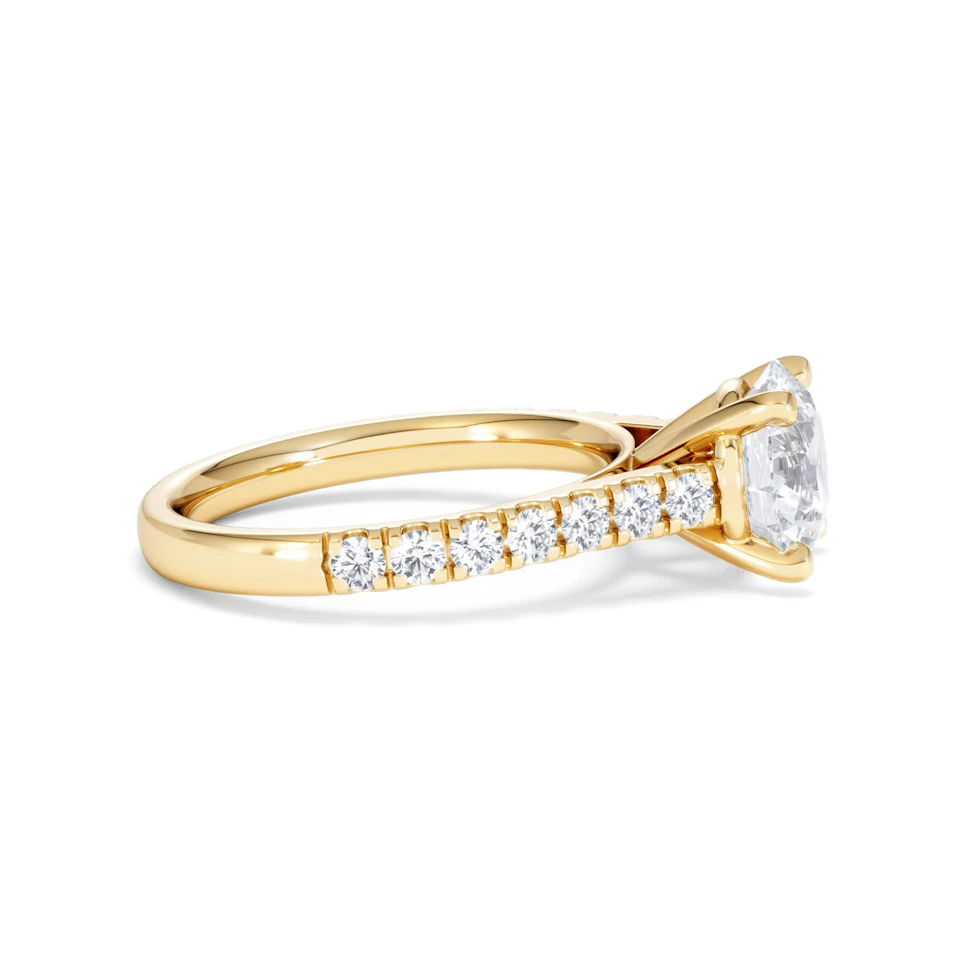 Natalia Lab Diamond Engagement Side Stone Ring 18K Gold 2.50CT F/VS1