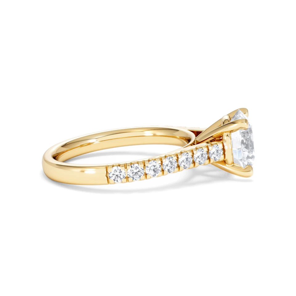 Natalia Lab Diamond Engagement Side Stone Ring 18K Gold 2.50CT F/VS1