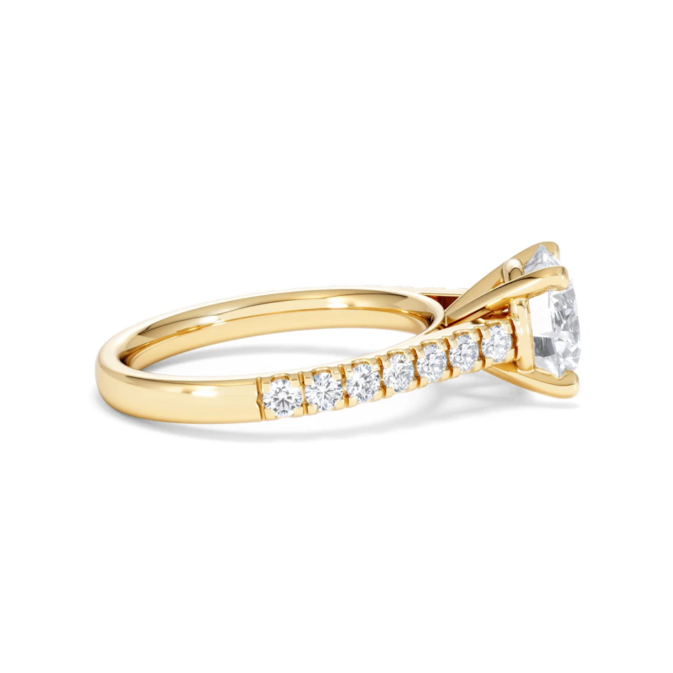 Natalia Lab Diamond Engagement Side Stone Ring 18K Gold 2.50CT F/VS1
