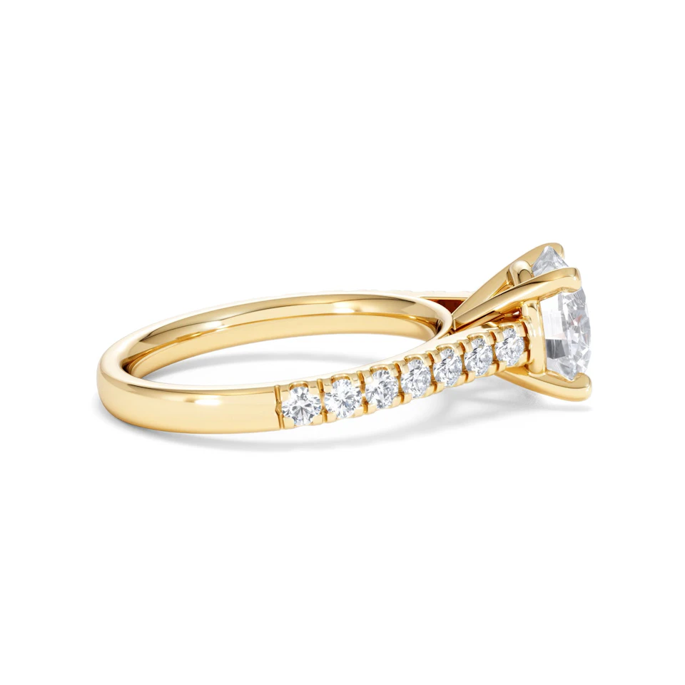 Natalia Lab Diamond Engagement Side Stone Ring 18K Gold 2.50CT F/VS1