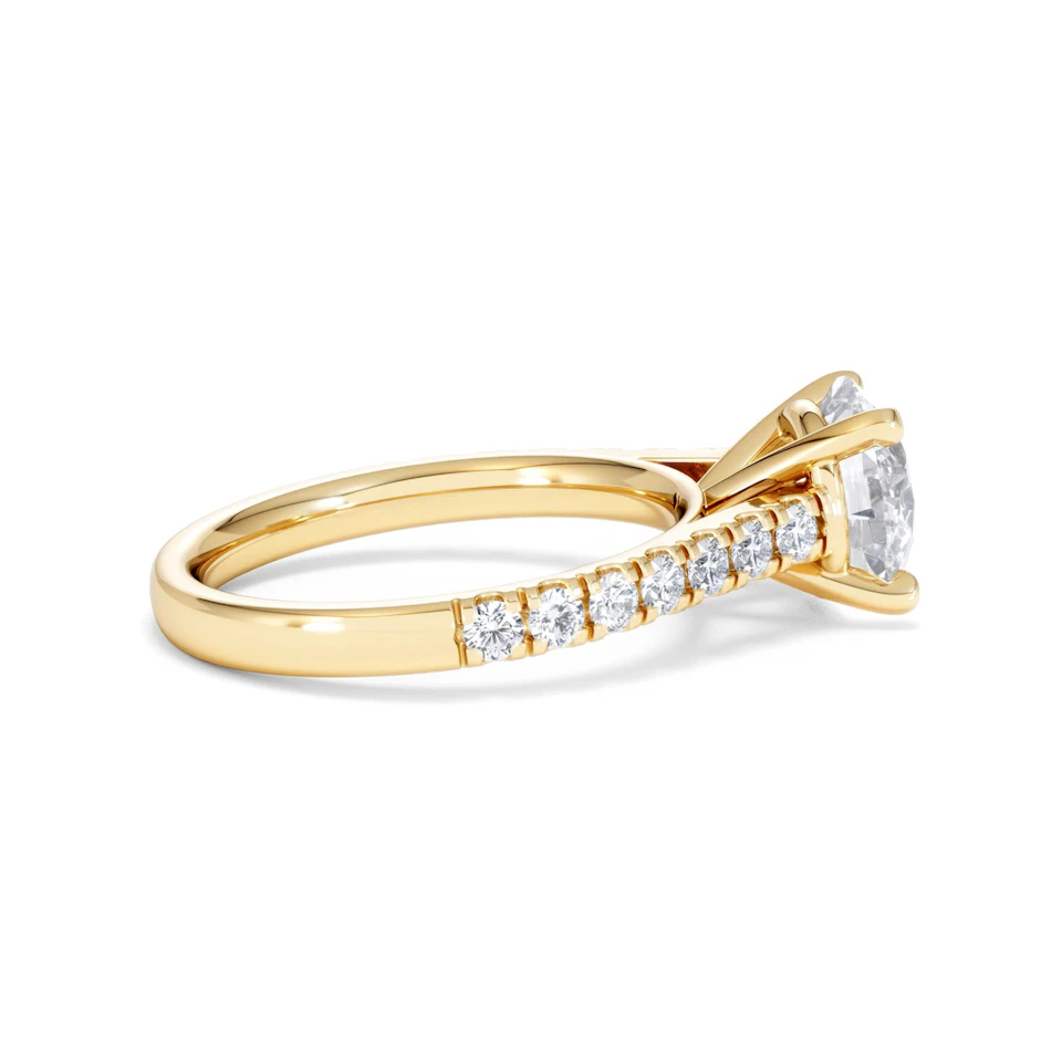 Natalia Lab Diamond Engagement Side Stone Ring 18K Gold 2.50CT F/VS1