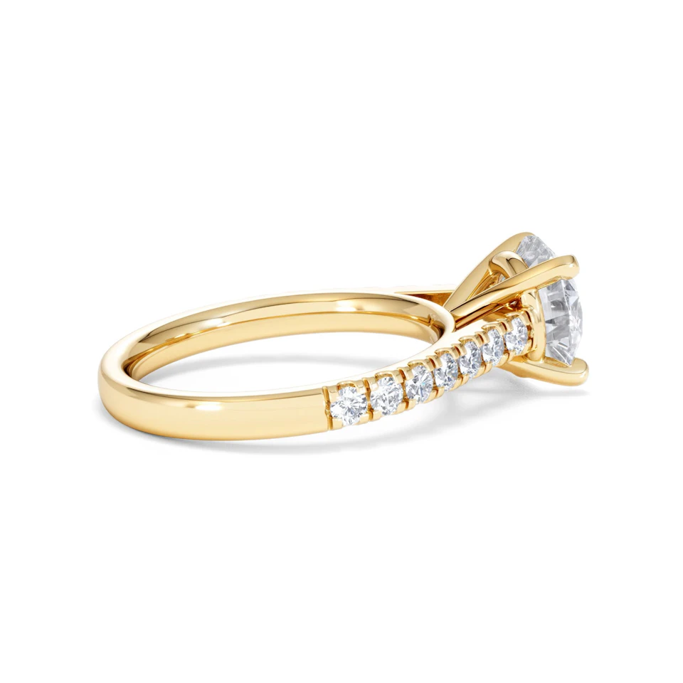 Natalia Lab Diamond Engagement Side Stone Ring 18K Gold 2.50CT F/VS1