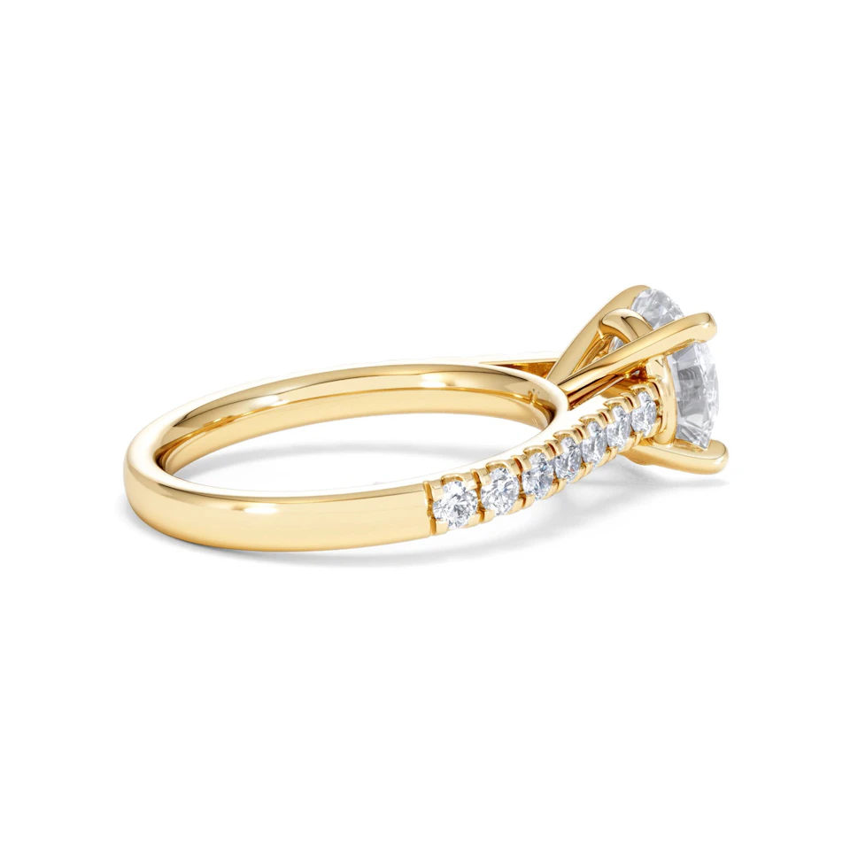 Natalia Lab Diamond Engagement Side Stone Ring 18K Gold 2.50CT F/VS1