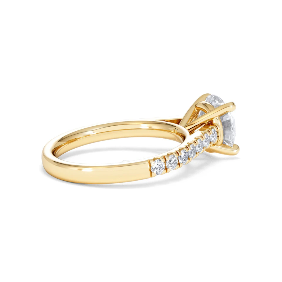 Natalia Lab Diamond Engagement Side Stone Ring 18K Gold 2.50CT F/VS1