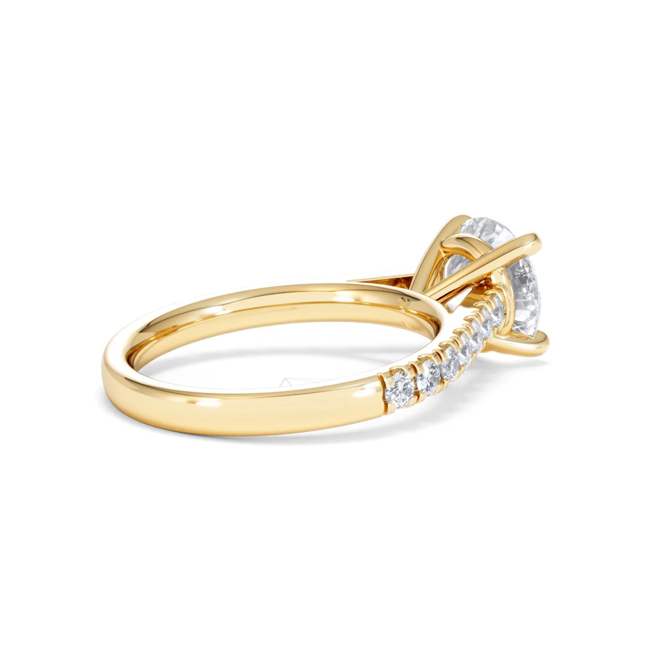 Natalia Lab Diamond Engagement Side Stone Ring 18K Gold 2.50CT F/VS1