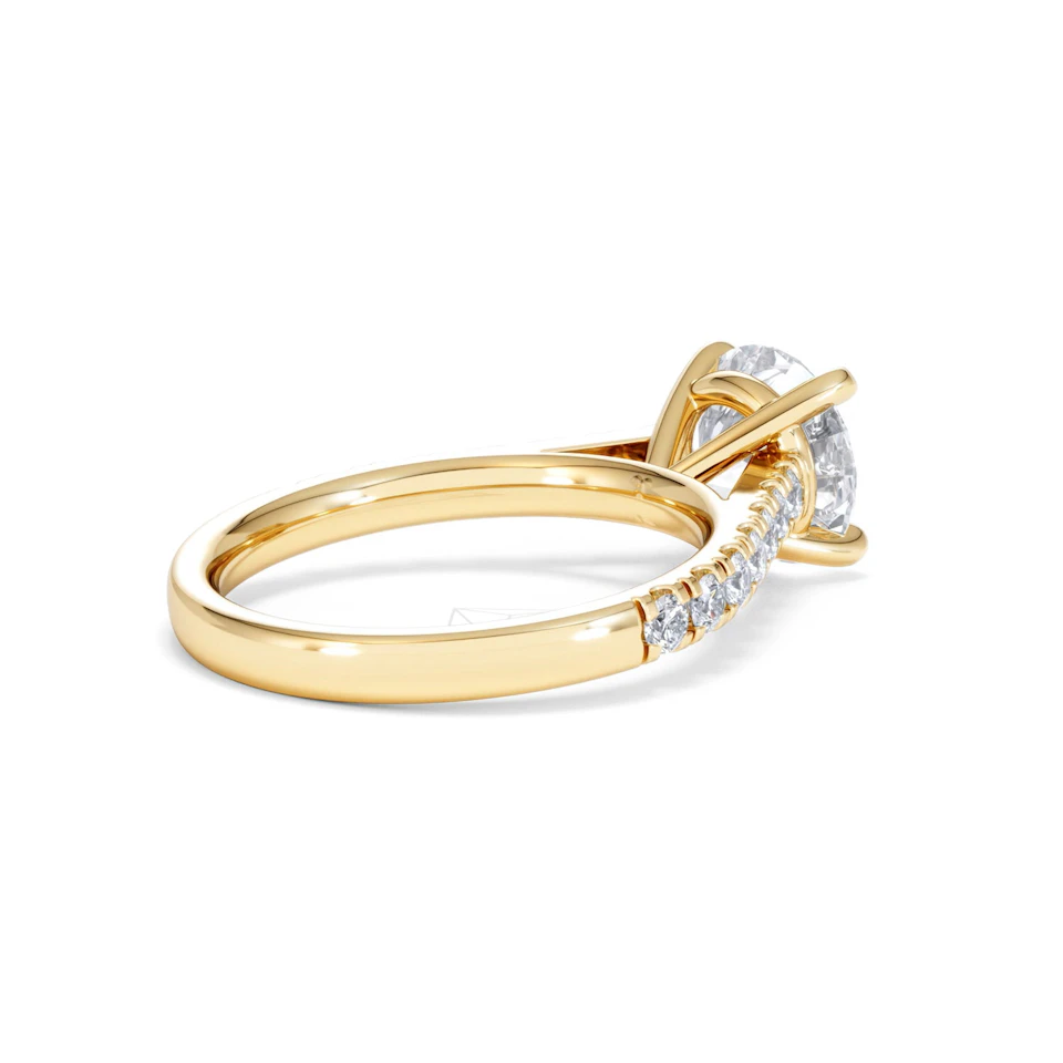 Natalia Lab Diamond Engagement Side Stone Ring 18K Gold 2.50CT F/VS1