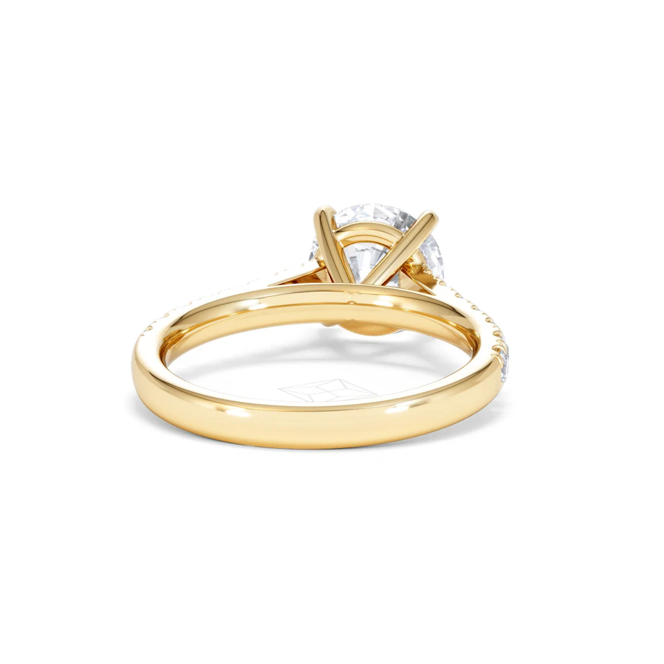 Natalia Lab Diamond Engagement Side Stone Ring 18K Gold 2.50CT F/VS1