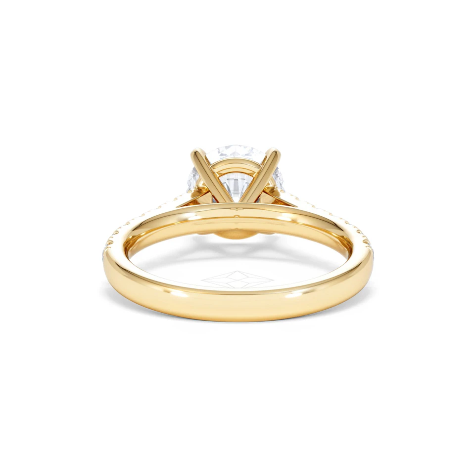 Natalia Lab Diamond Engagement Side Stone Ring 18K Gold 2.50CT F/VS1