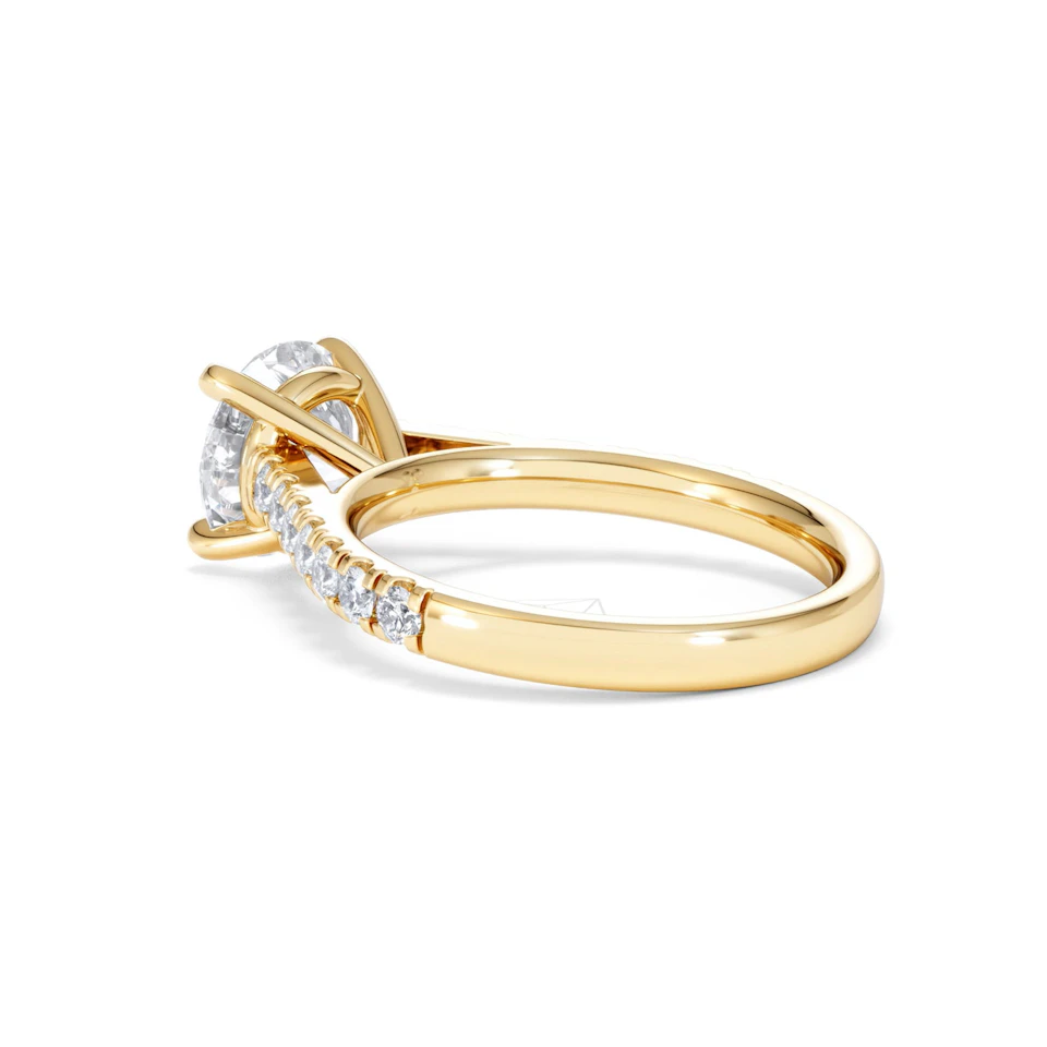 Natalia Lab Diamond Engagement Side Stone Ring 18K Gold 2.50CT F/VS1