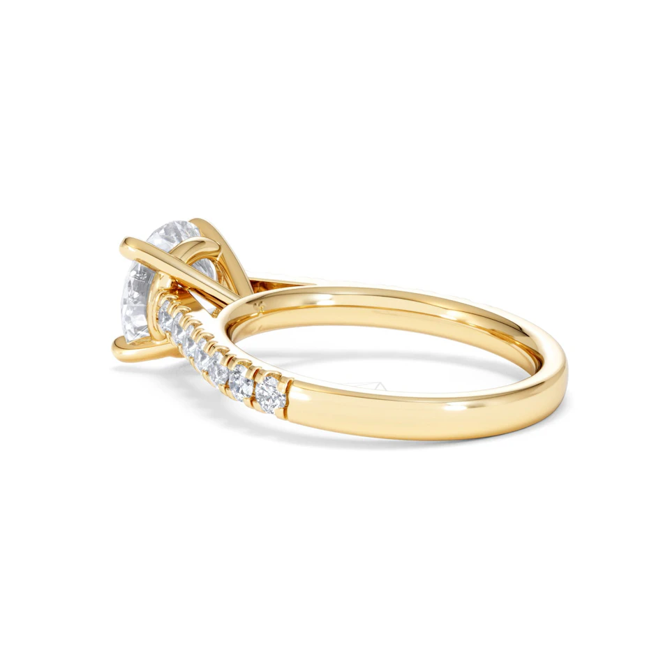 Natalia Lab Diamond Engagement Side Stone Ring 18K Gold 2.50CT F/VS1