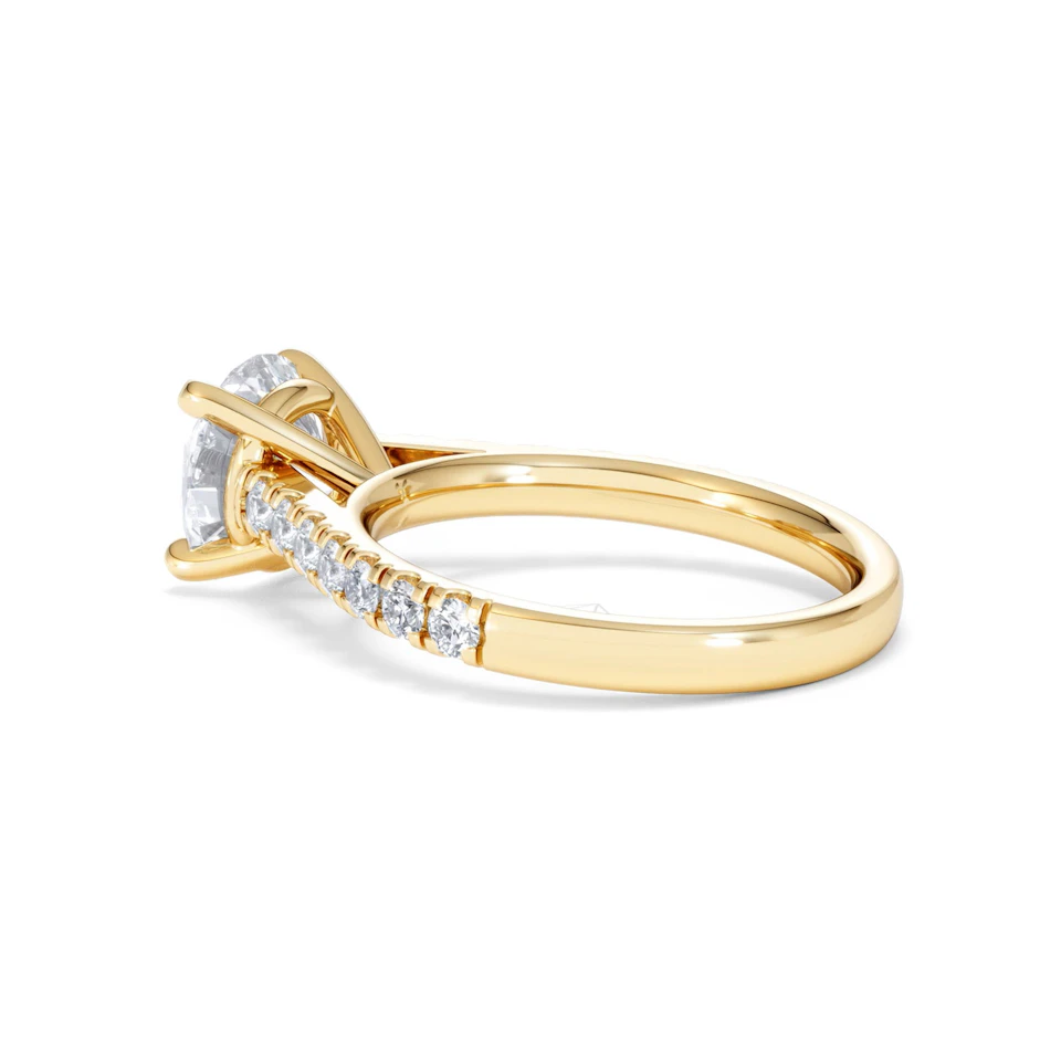 Natalia Lab Diamond Engagement Side Stone Ring 18K Gold 2.50CT F/VS1