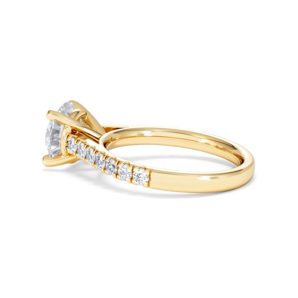 Natalia Lab Diamond Engagement Side Stone Ring 18K Gold 2.50CT F/VS1