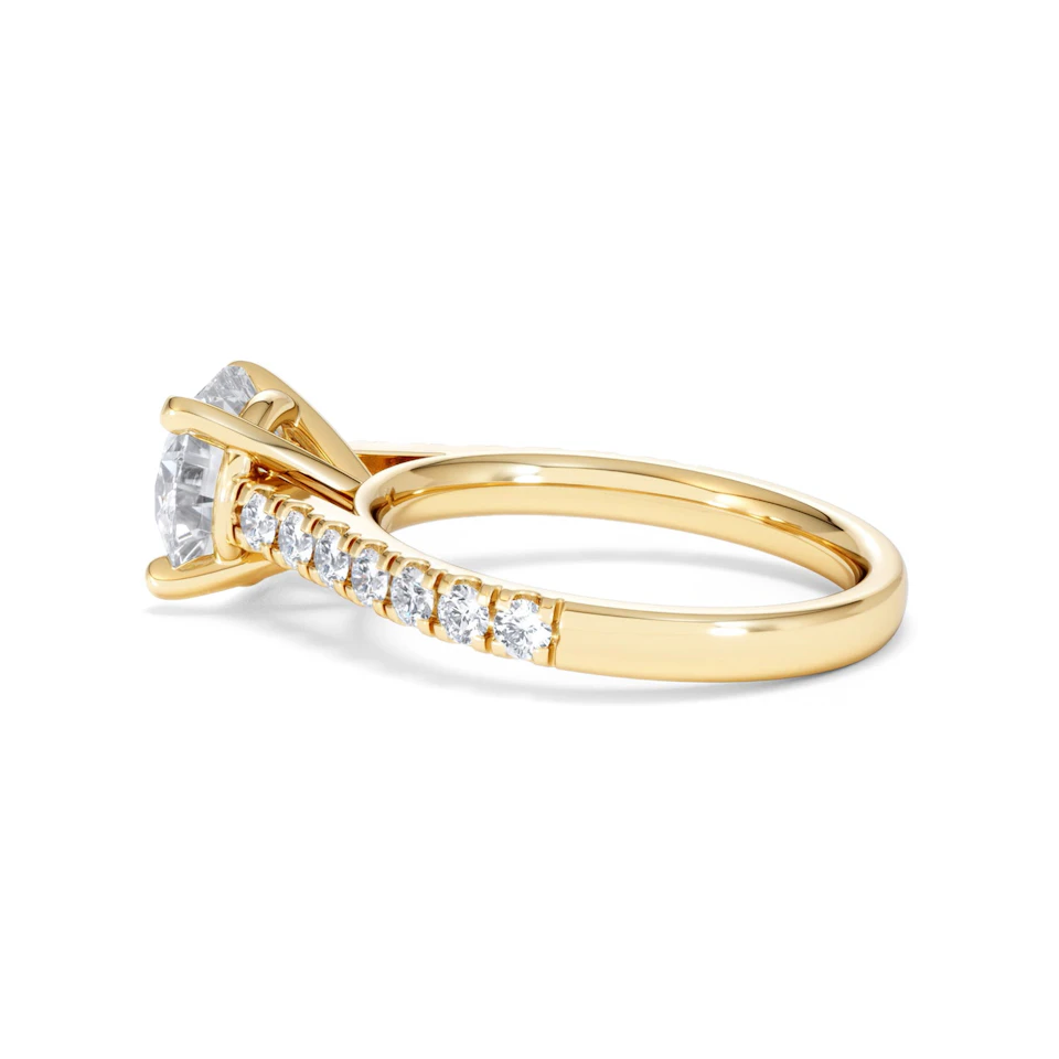 Natalia Lab Diamond Engagement Side Stone Ring 18K Gold 2.50CT F/VS1