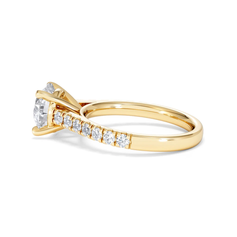Natalia Lab Diamond Engagement Side Stone Ring 18K Gold 2.50CT F/VS1