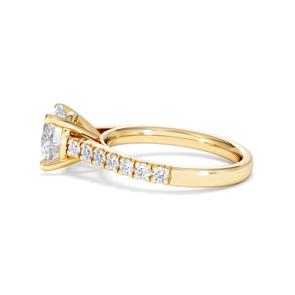 Natalia Lab Diamond Engagement Side Stone Ring 18K Gold 2.50CT F/VS1
