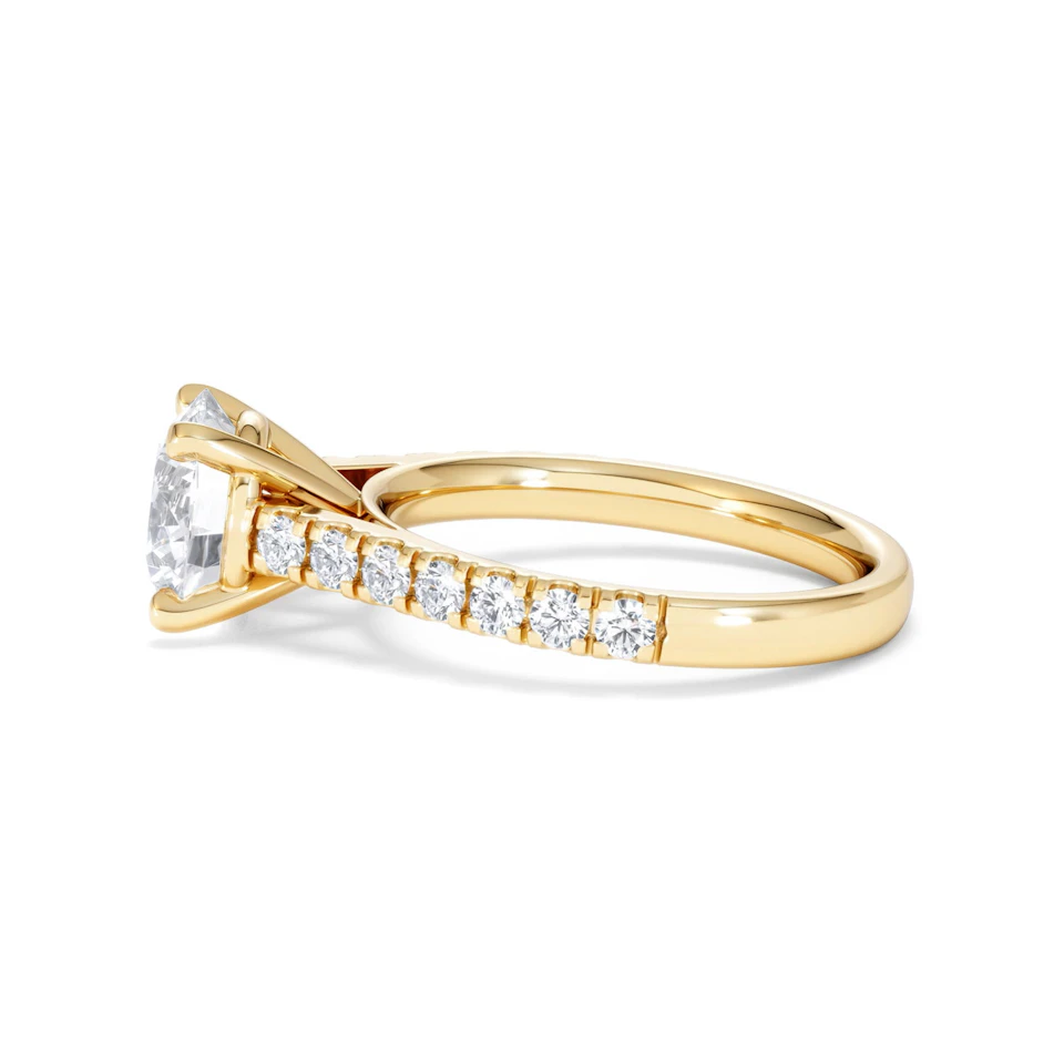 Natalia Lab Diamond Engagement Side Stone Ring 18K Gold 2.50CT F/VS1