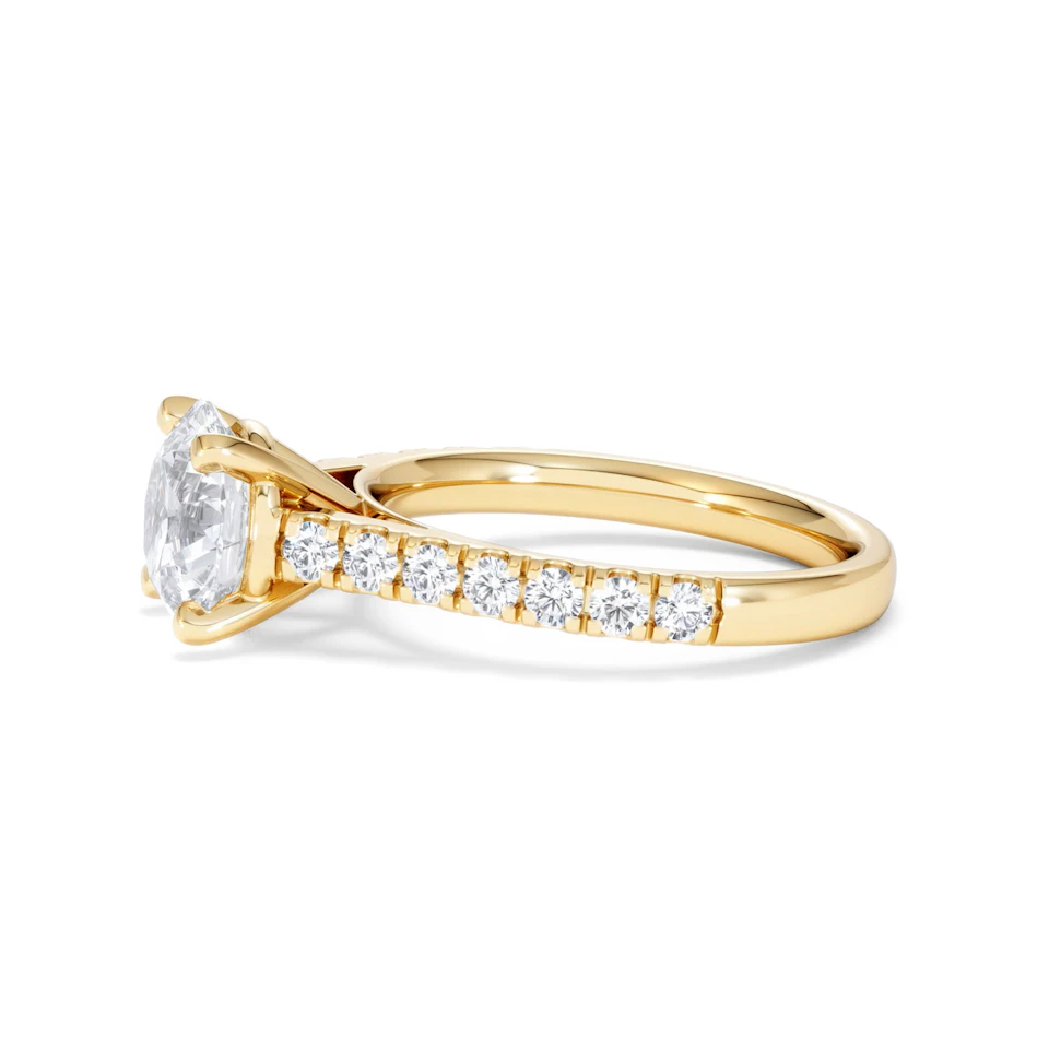 Natalia Lab Diamond Engagement Side Stone Ring 18K Gold 2.50CT F/VS1