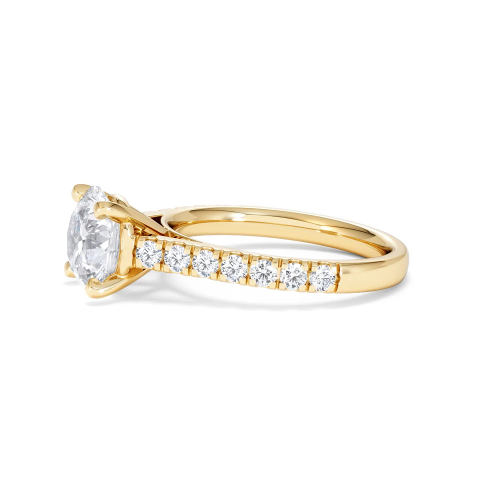 Natalia Lab Diamond Engagement Side Stone Ring 18K Gold 2.50CT F/VS1