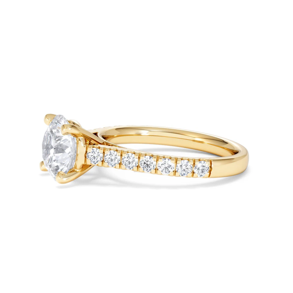 Natalia Lab Diamond Engagement Side Stone Ring 18K Gold 2.50CT F/VS1