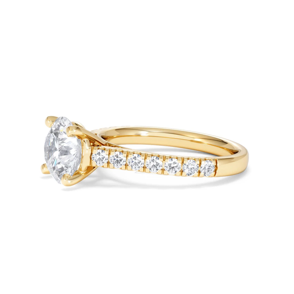 Natalia Lab Diamond Engagement Side Stone Ring 18K Gold 2.50CT F/VS1