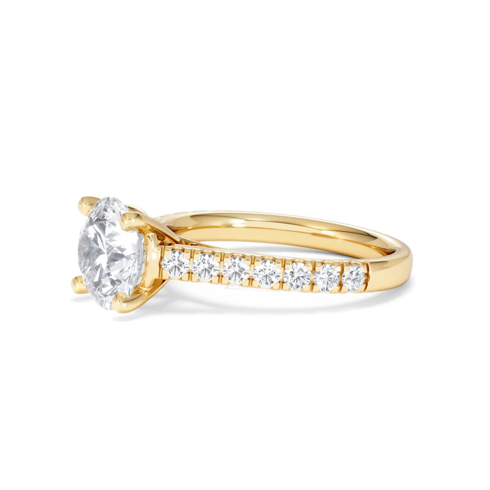 Natalia Lab Diamond Engagement Side Stone Ring 18K Gold 2.50CT F/VS1