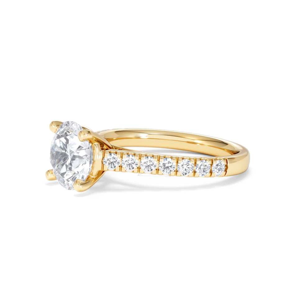 Natalia Lab Diamond Engagement Side Stone Ring 18K Gold 2.50CT F/VS1