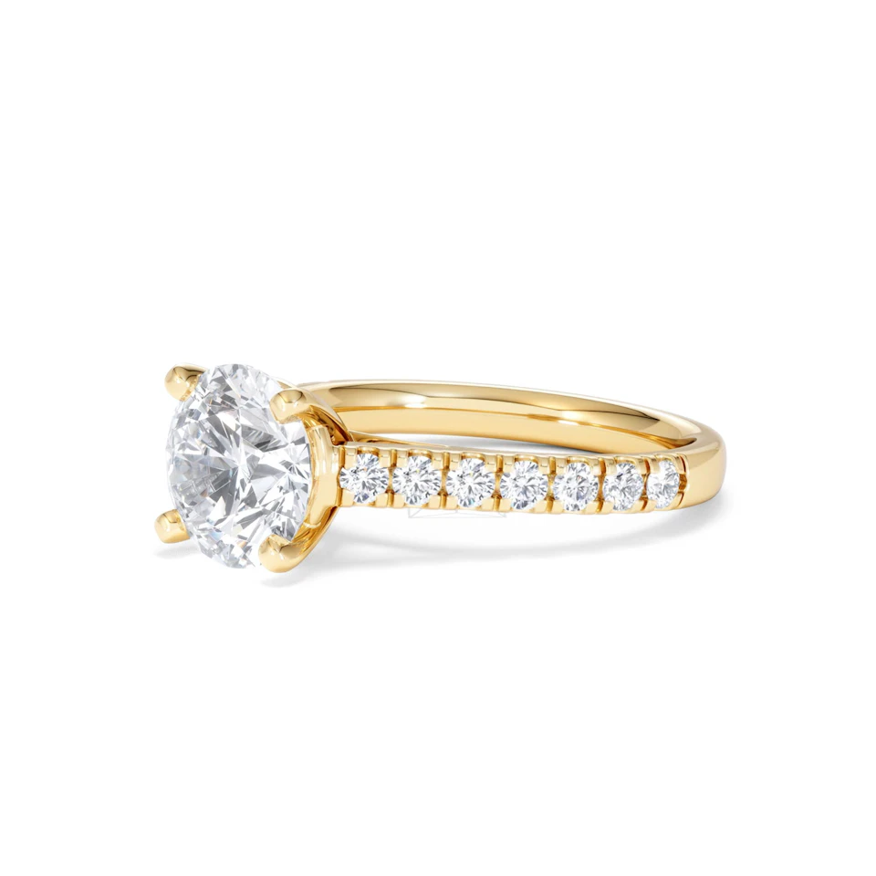 Natalia Lab Diamond Engagement Side Stone Ring 18K Gold 2.50CT F/VS1