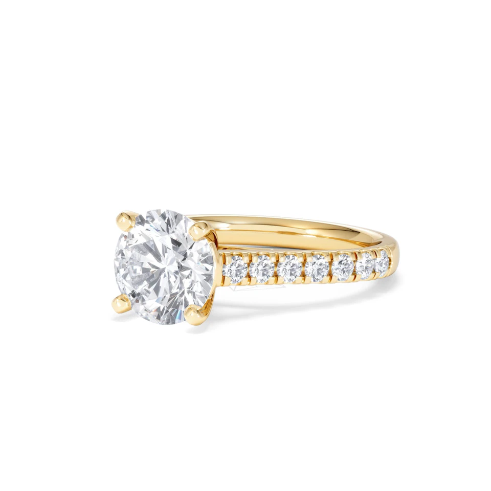 Natalia Lab Diamond Engagement Side Stone Ring 18K Gold 2.50CT F/VS1