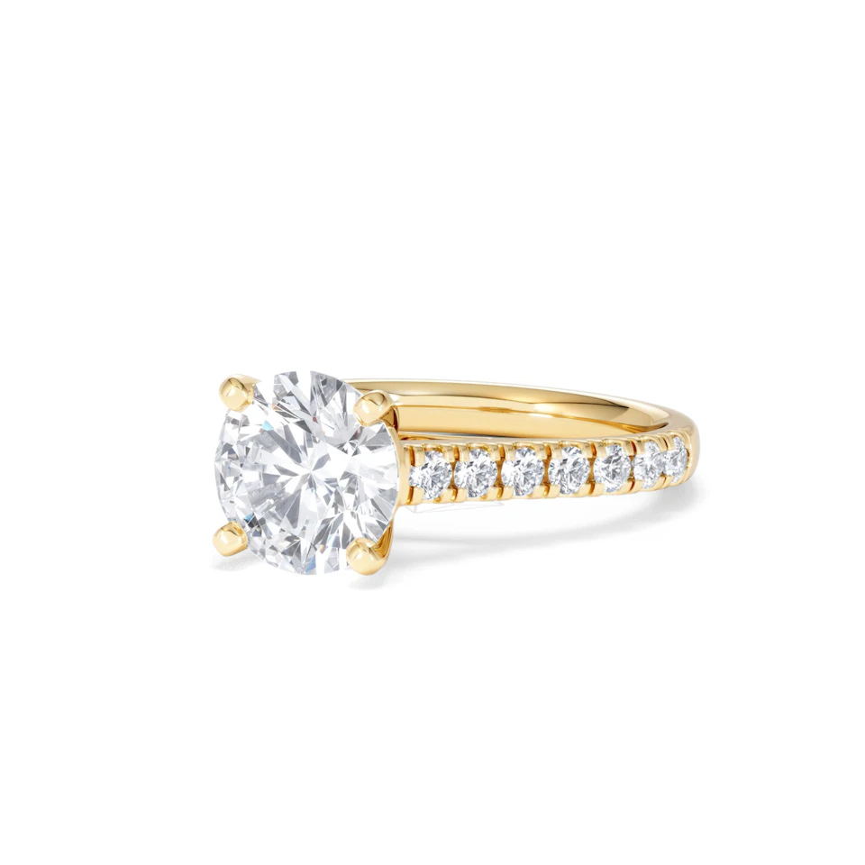 Natalia Lab Diamond Engagement Side Stone Ring 18K Gold 2.50CT F/VS1