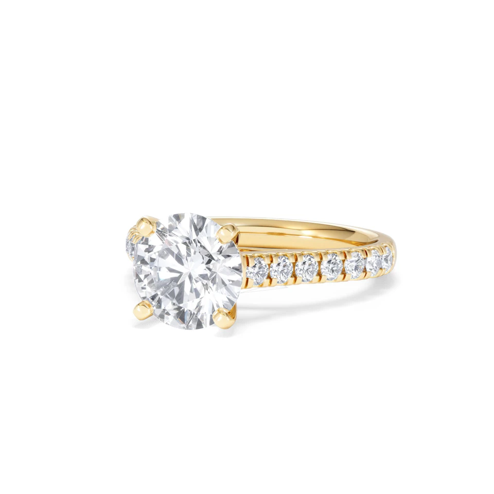 Natalia Lab Diamond Engagement Side Stone Ring 18K Gold 2.50CT F/VS1