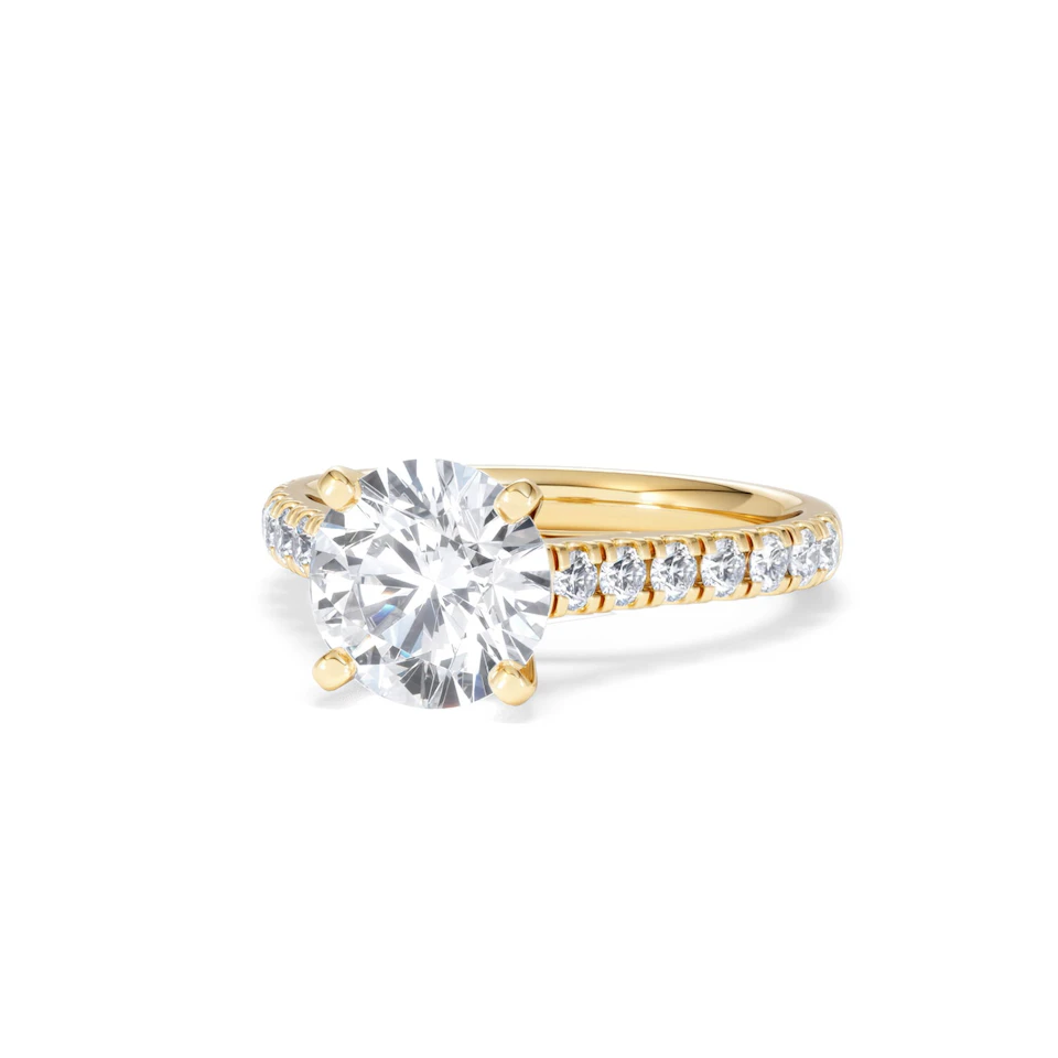 Natalia Lab Diamond Engagement Side Stone Ring 18K Gold 2.50CT F/VS1