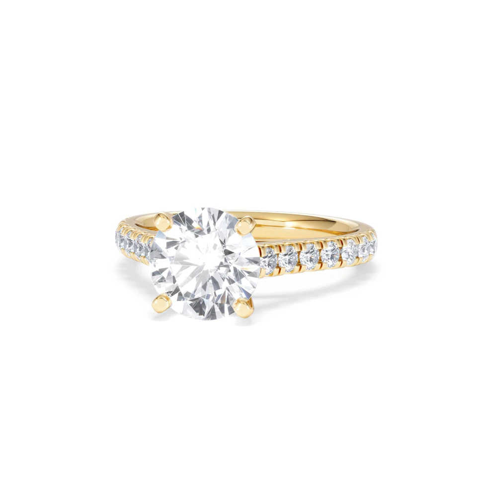 Natalia Lab Diamond Engagement Side Stone Ring 18K Gold 2.50CT F/VS1