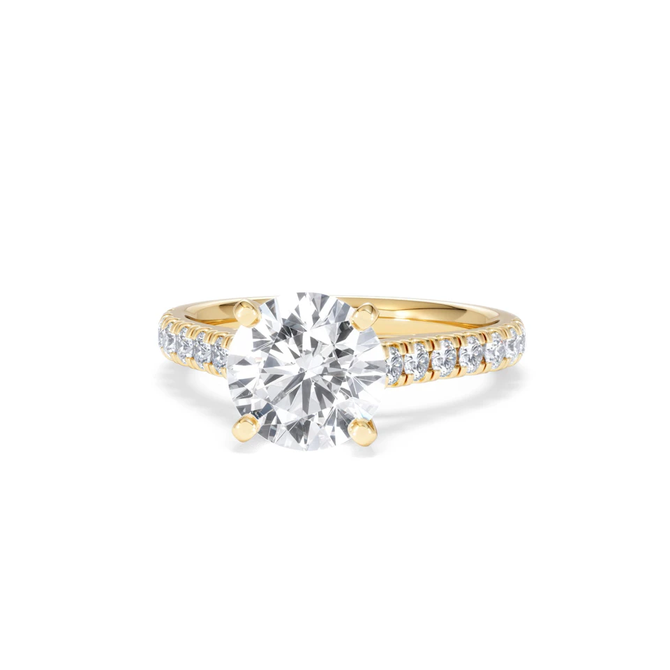 Natalia Lab Diamond Engagement Side Stone Ring 18K Gold 2.50CT F/VS1