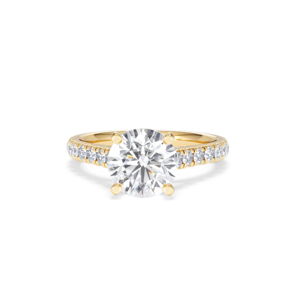 Natalia Lab Diamond Engagement Side Stone Ring 18K Gold 2.50CT F/VS1