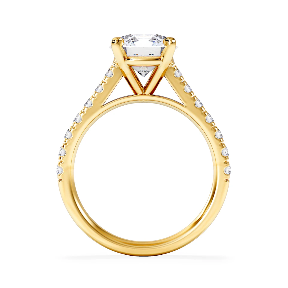 Natalia Lab Diamond Engagement Side Stone Ring 18K Gold 2.50CT F/VS1