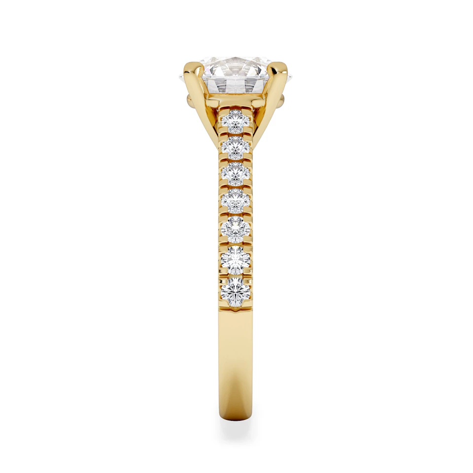 Natalia Lab Diamond Engagement Side Stone Ring 18K Gold 2.50CT F/VS1