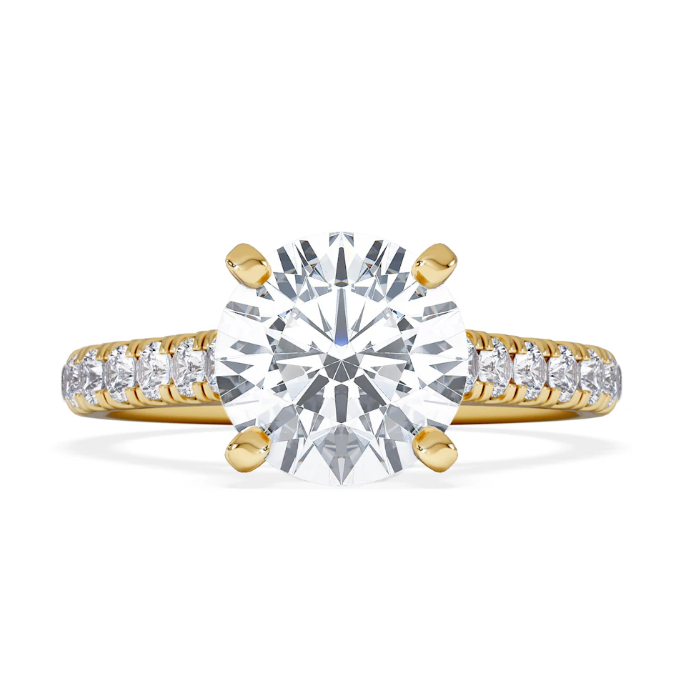 Natalia Lab Diamond Engagement Side Stone Ring 18K Gold 2.50CT F/VS1