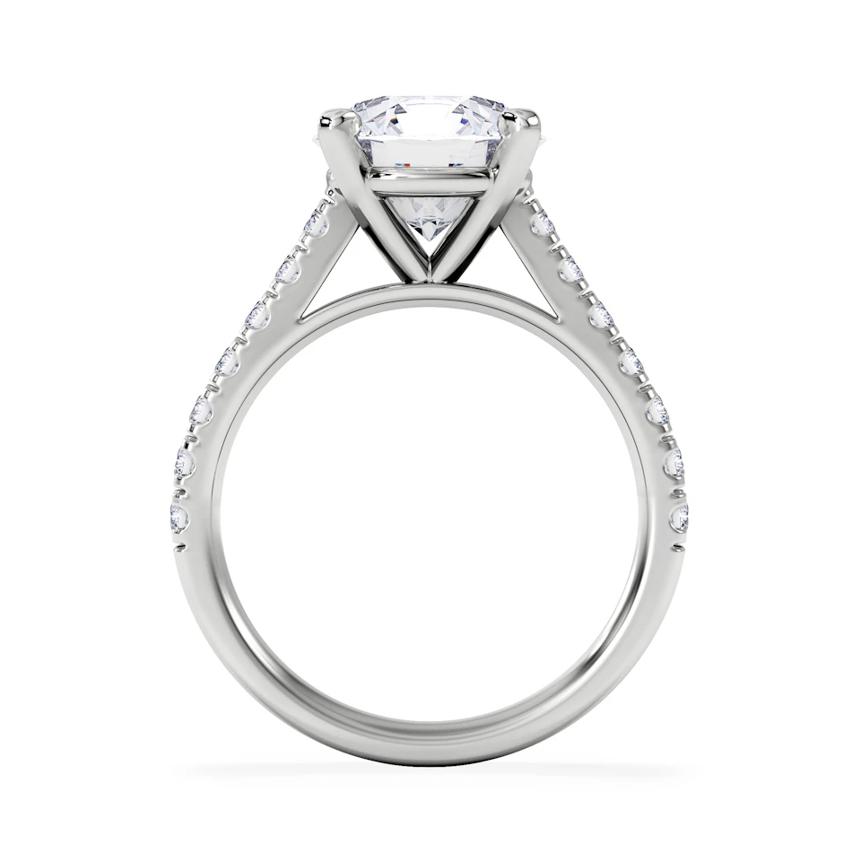 Natalia 3.45ct Lab Diamond Round Cut Engagement Ring in Platinum G/VS1