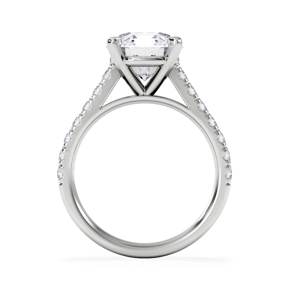 Natalia 3.45ct Lab Diamond Round Cut Engagement Ring in 18K White Gold G/VS1