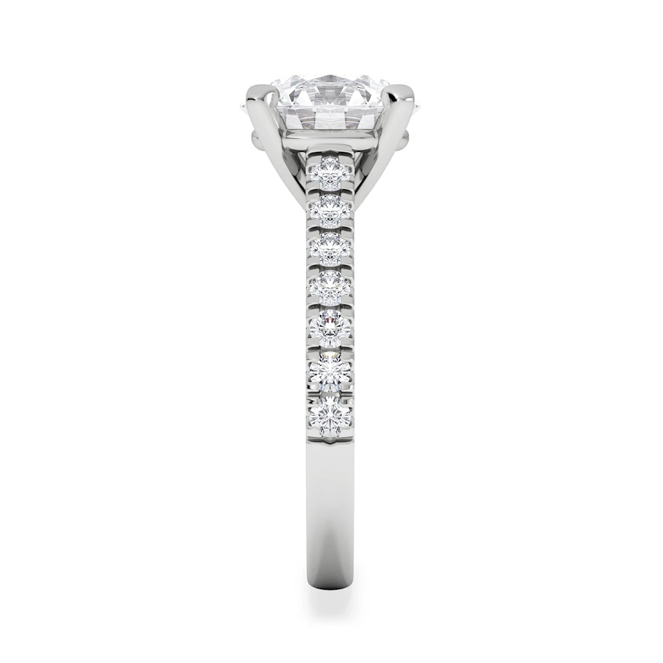 Natalia 3.45ct Lab Diamond Round Cut Engagement Ring in Platinum G/VS1