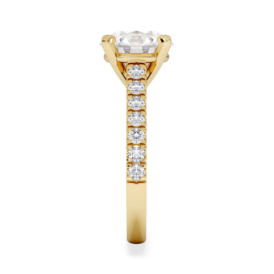 Natalia 3.45ct Lab Diamond Round Cut Engagement Ring in 18K Yellow Gold G/VS1