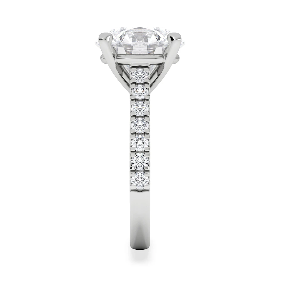 Natalia 5.65ct Lab Diamond Round Cut Engagement Ring in 18K White Gold G/VS1