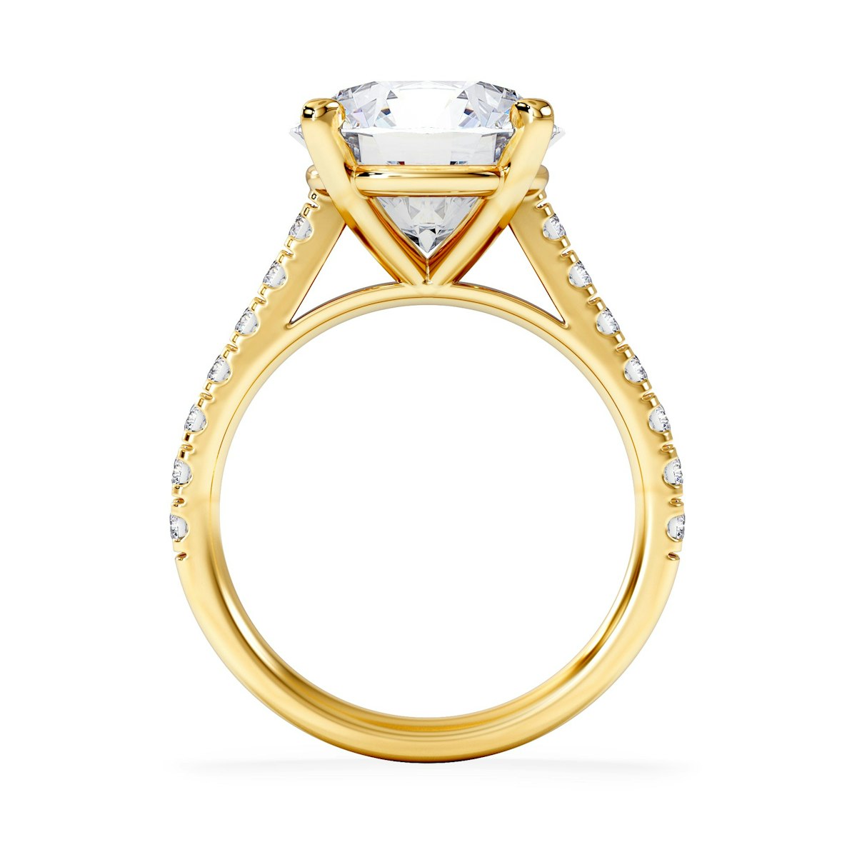 Natalia 5.65ct Lab Diamond Round Cut Engagement Ring in 18K Yellow Gold G/VS1