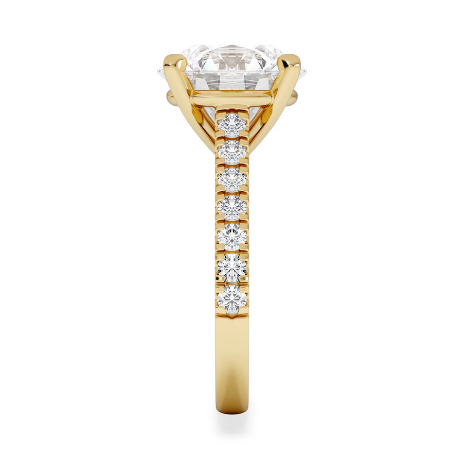 Natalia 5.65ct Lab Diamond Round Cut Engagement Ring in 18K Yellow Gold G/VS1